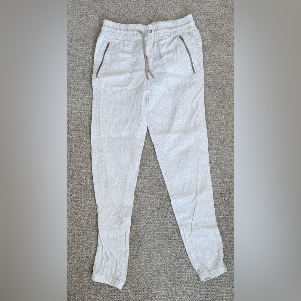 Athleta Cabo Linen Joggers Micro Cheetah Print Size 4T 4 Tall